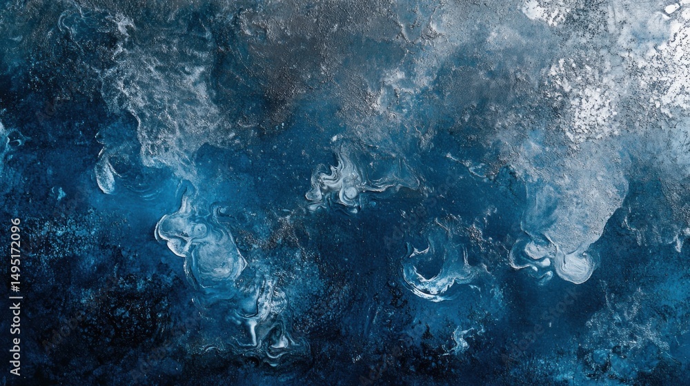 Abstract blue marble texture, swirling paint, close-up, background design Abstract blue marble texture, swirling paint, close-up, background design