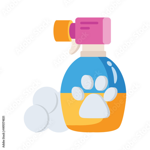 A premium 2d icon showing pet spray container