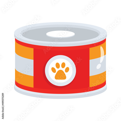 A 2d icon featuring pet canned food tin