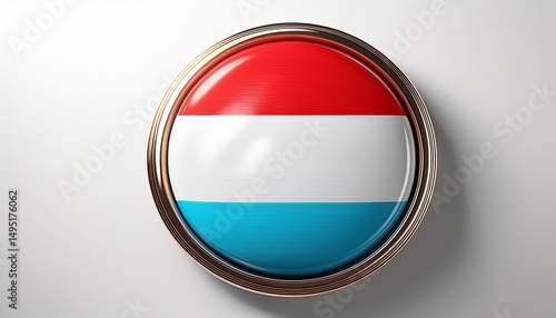 Runder Button mit Flagge von Luxemburg – 3D gerendert, glänzender Stil, isoliert auf Weiß Free Download Runder Button mit Flagge von Luxemburg – 3D gerendert, glänzender Stil, isoliert auf Weiß - GFXLoad