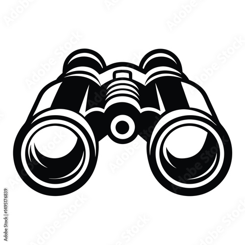Binoculars silhouette vector icon