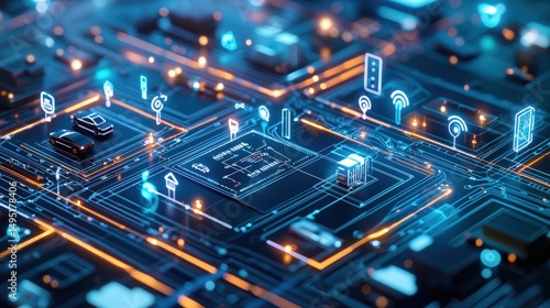 Smart city network autonomous vehicles and iot integration