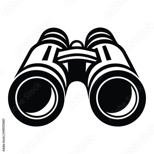 Binoculars silhouette vector icon