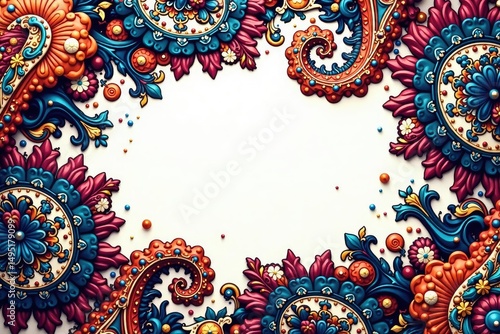 Intricate paisley pattern, flowing seamlessly across the frame , pattern, abstract