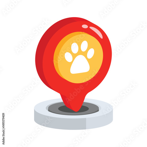 A well designed 2d icon of vet location pin