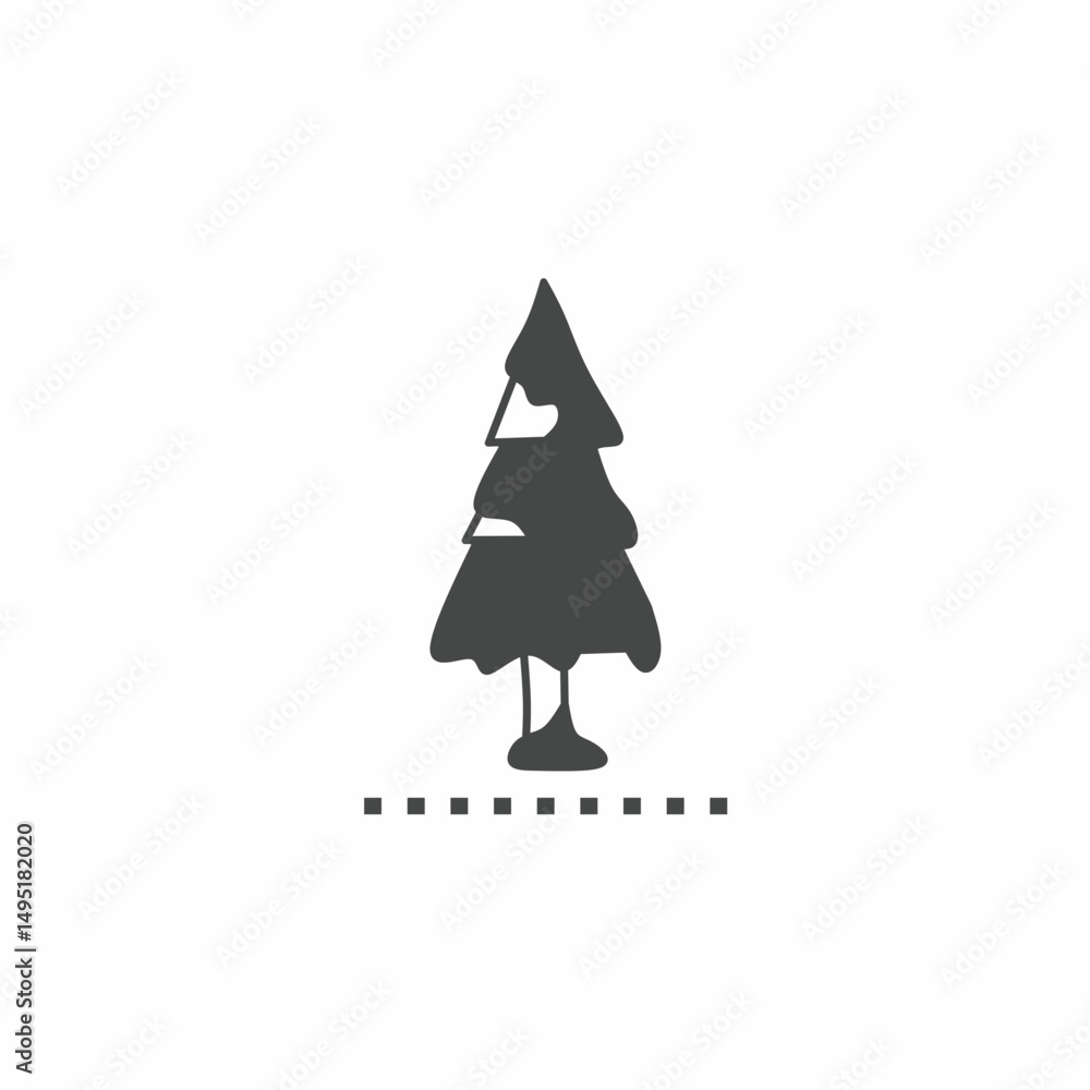 Fototapeta premium Vector icon template. Black and white Pine tree icon design. Stock vector template.