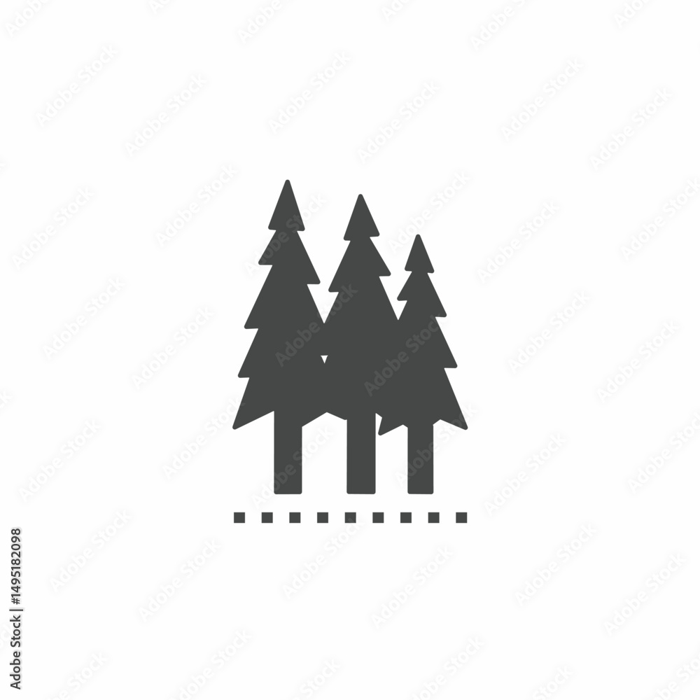 Obraz premium Vector icon template. Black and white Pine tree icon design. Stock vector template.