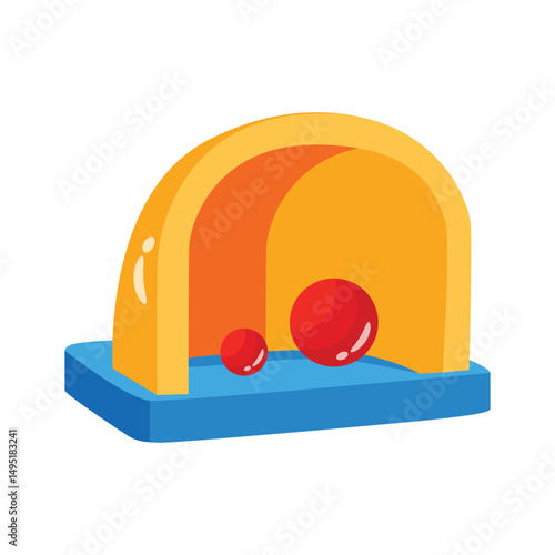 A trendy 2d icon of bouncy ball toy