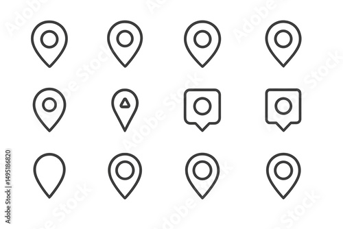 Free Download Collection of modern vector location markers and icons in minimalist design for digital applications and maps - GFXLoad