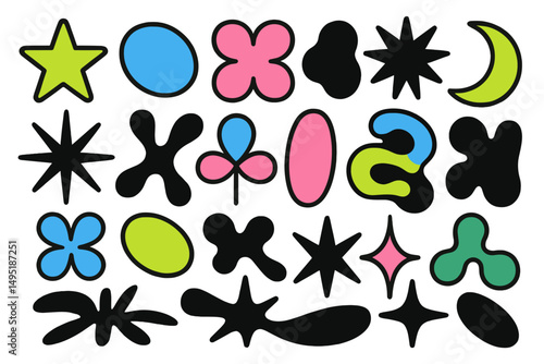 Modern vector abstraction featuring colorful shapes and patterns suitable for design projects and artistic inspiration