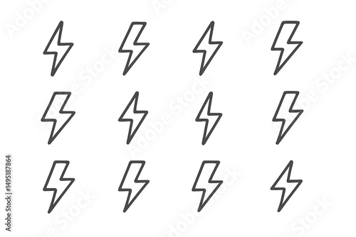 Modern vector illustration of repetitive lightning bolt symbols in a minimalist style