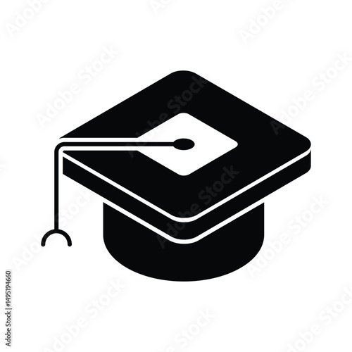 A well crafted isometric icon of mortarboard cap