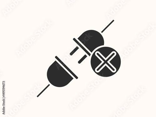 vector disconnected icon featuring a broken plug or link