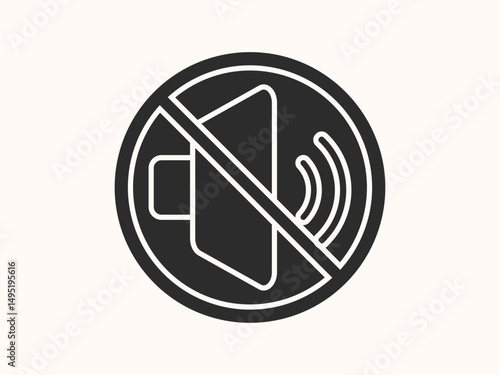 vector no sound icon featuring a muted speaker with a cross mark