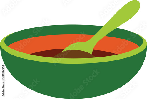 illustration of a bowl with a spoon