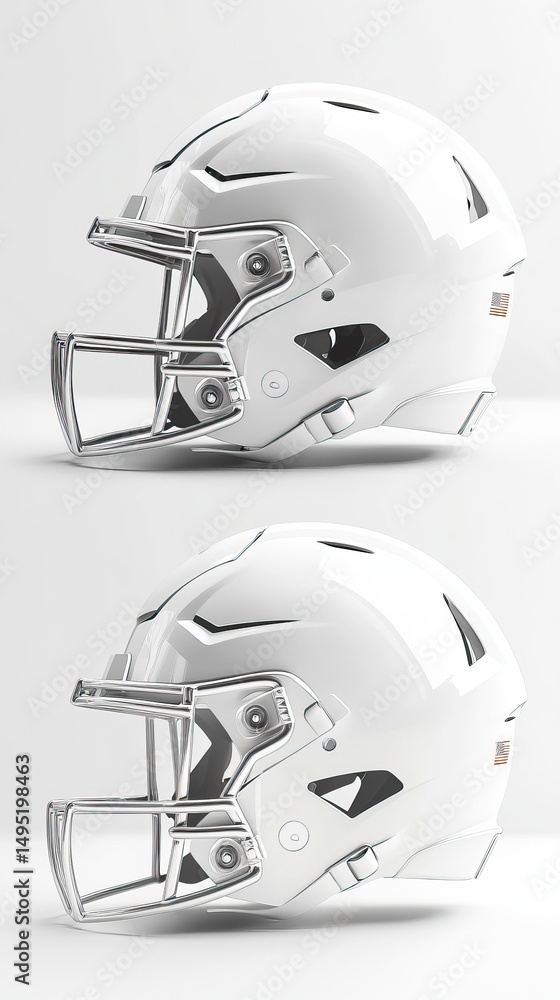 Fototapeta premium White Football Helmet