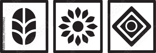 african cultural flat icons simple clean stroke width horizontal layout