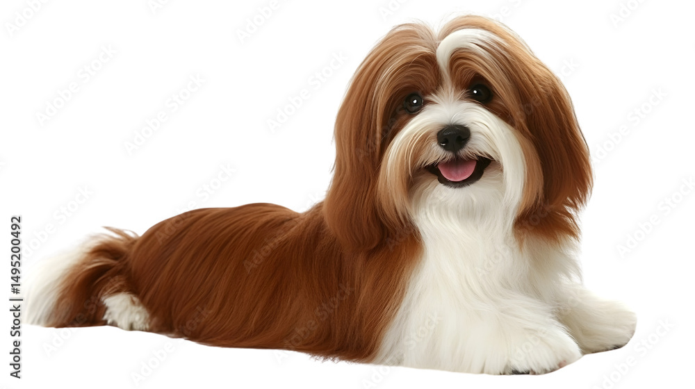 Adorable Reddish Havanese Puppy Sitting Isolated Adorable Reddish Havanese Puppy Sitting Isolated