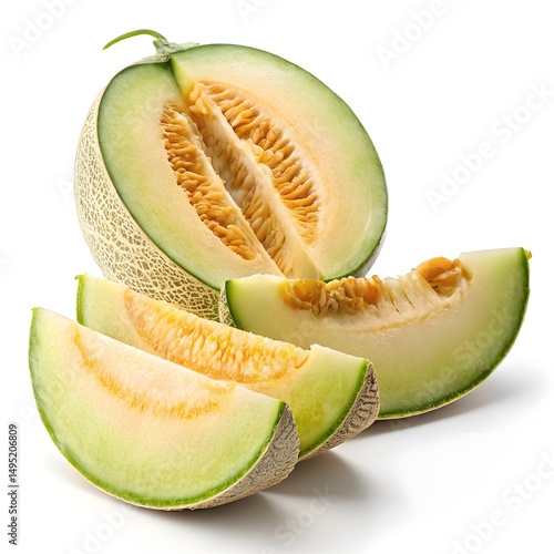 Wallpaper Mural Freshly Cut Cantaloupe Melon with Slices Torontodigital.ca