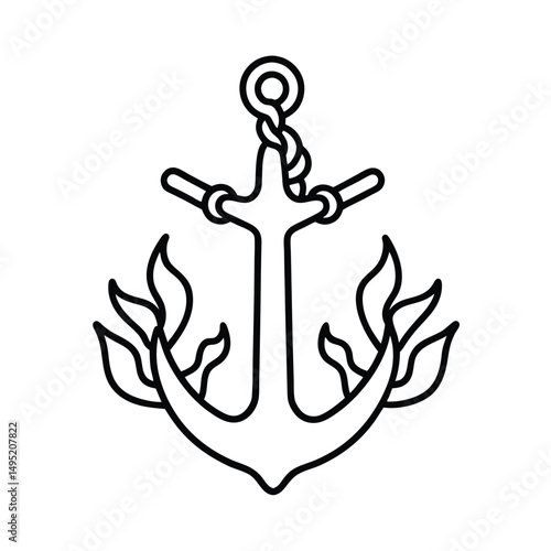 coral encrusted anchor ocean theme