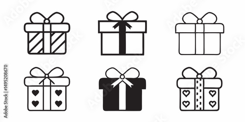A vector illustration of a set of colorful gift boxes with ribbons and bows, perfect for Christmas, birthday, and holiday celebrations
