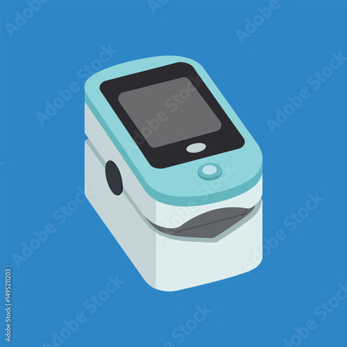 Pulse Oximeter Blood Oxygen Monitor Vector Illustration