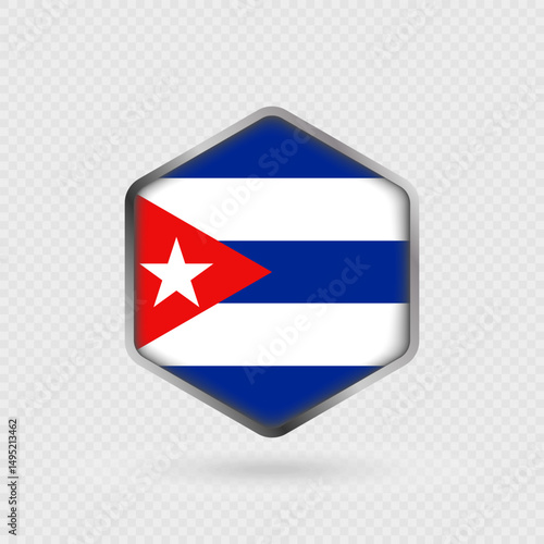 Cuba flag icon in hexagon shape. Free Download Cuba flag icon in hexagon shape. - GFXLoad