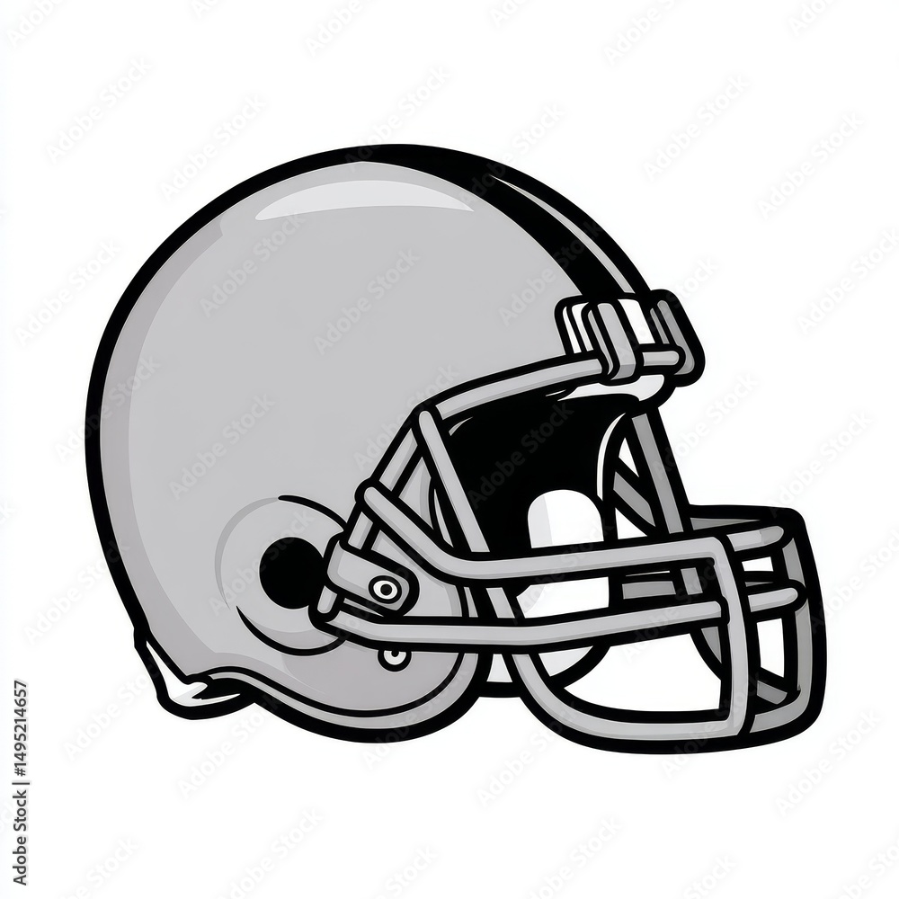 Fototapeta premium A minimalist helmet icon with a black outline and a transparent background