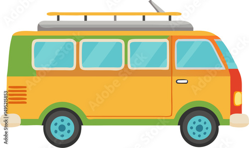 surf van color vector icon on white or transparent background