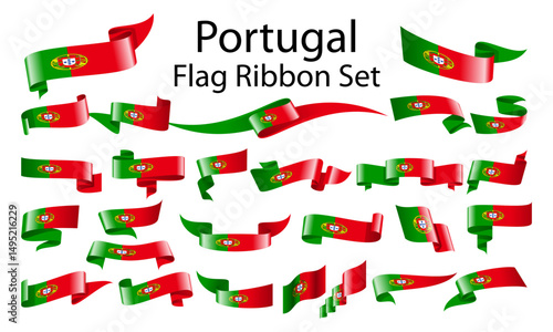 Portugal ribbon flag set