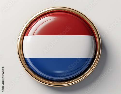 Runder Button mit Flagge der Niederlande – glänzend, 3D-Optik, isoliert auf Weiß Free Download Runder Button mit Flagge der Niederlande – glänzend, 3D-Optik, isoliert auf Weiß - GFXLoad