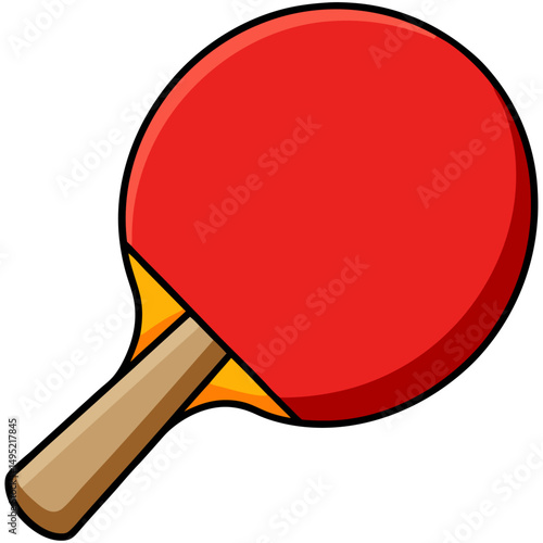 Table tennis paddle with red rubber
