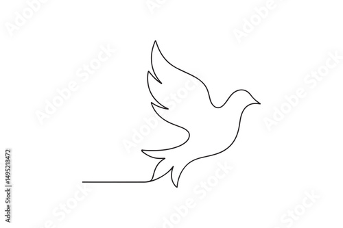 Holy Spirit continuous one line drawing minimalism design