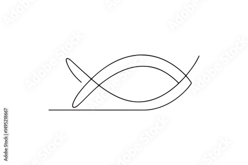  Jesus Fish continuous one line drawing minimalism design