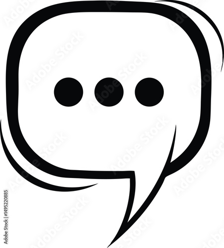 Minimalist round edged square chat bubble logo design for messaging app