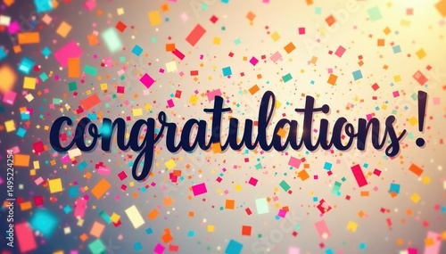 Colorful confetti bursts from a banner reading 