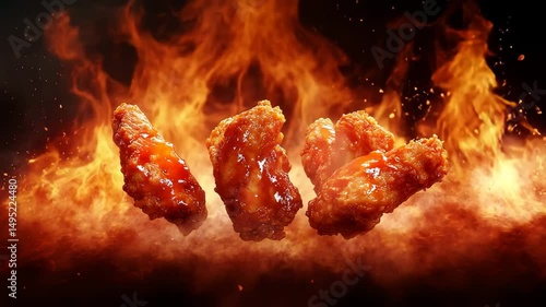 Fiery Hot Buffalo Wings with Red Sauce