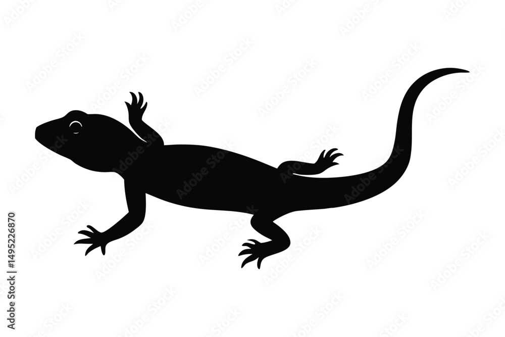 Naklejka premium Sand lizard silhouette vector illustration