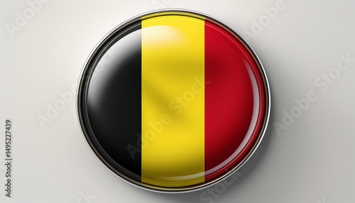 Runder Button mit Flagge von Belgien – glänzend, 3D-Optik, isoliert auf Weiß Free Download Runder Button mit Flagge von Belgien – glänzend, 3D-Optik, isoliert auf Weiß - GFXLoad