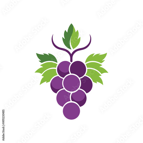 Flat and Minimal Luxury grapevine logo vector illustration isolated on white background