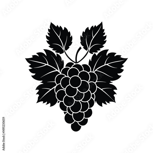 Flat and Minimal Luxury grapevine logo vector illustration isolated on white background