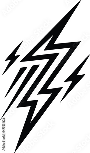 Minimalist abstract lightning bolt logo design with sharp angles for branding