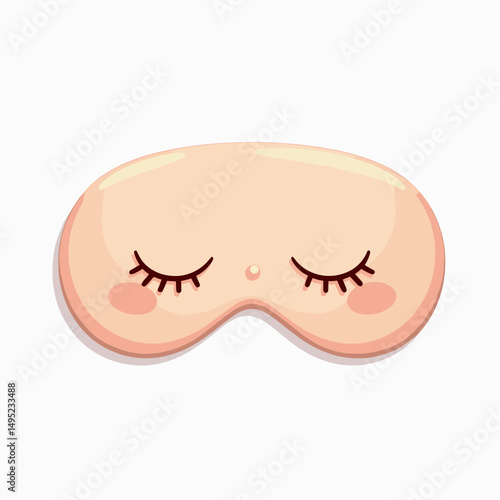 Cartoon eye mask with closed eyes on a white background  