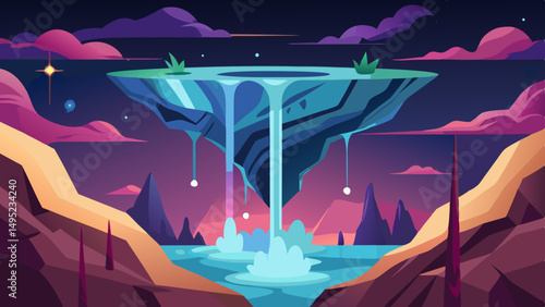upside down waterfall and cave
