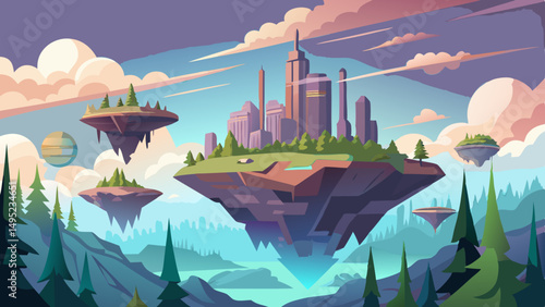 upside down city in the sky