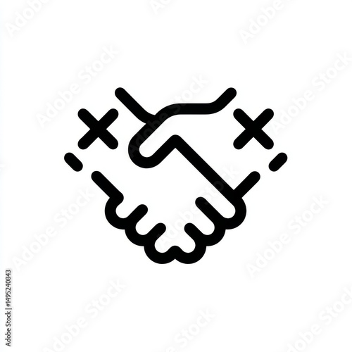 A black illustration of isolated contour symbol is used to depict a modern sign of diversity, inclusion, feminism, and woman, in the form of a line icon