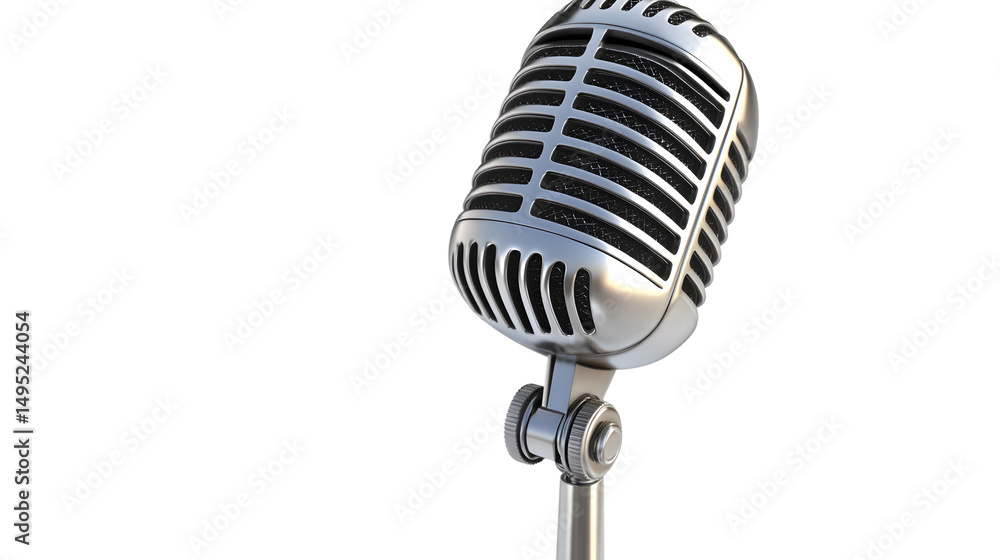 Fototapeta premium Vintage Microphone: Classic Audio Equipment Photorealism