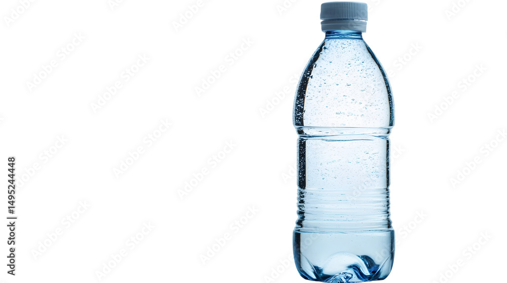 Fototapeta premium Refreshingly Pure Bottle of Water on White Background with Shadows