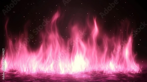 Ethereal pink fire rising gently