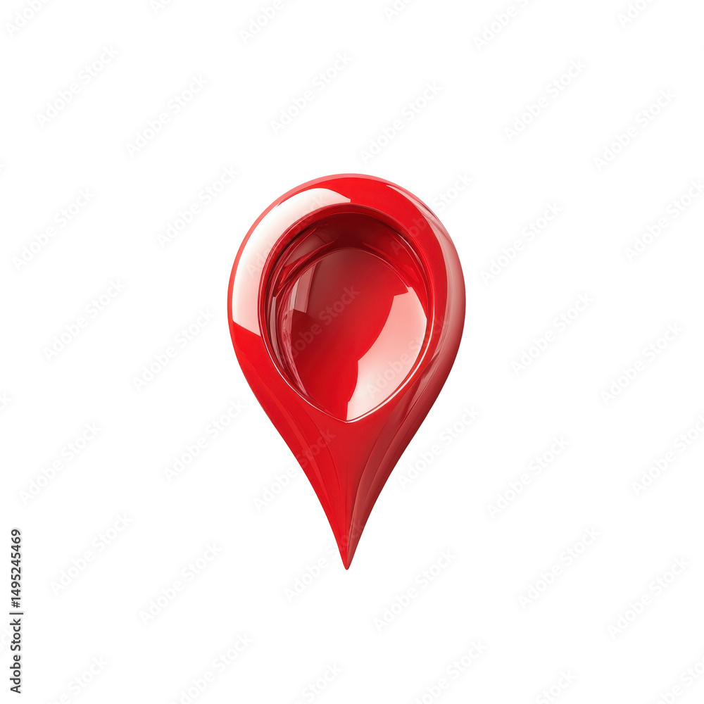 Red Location Pin Icon on a Transparent Background for Mapping and Navigation Use Red Location Pin Icon on a Transparent Background for Mapping and Navigation Use